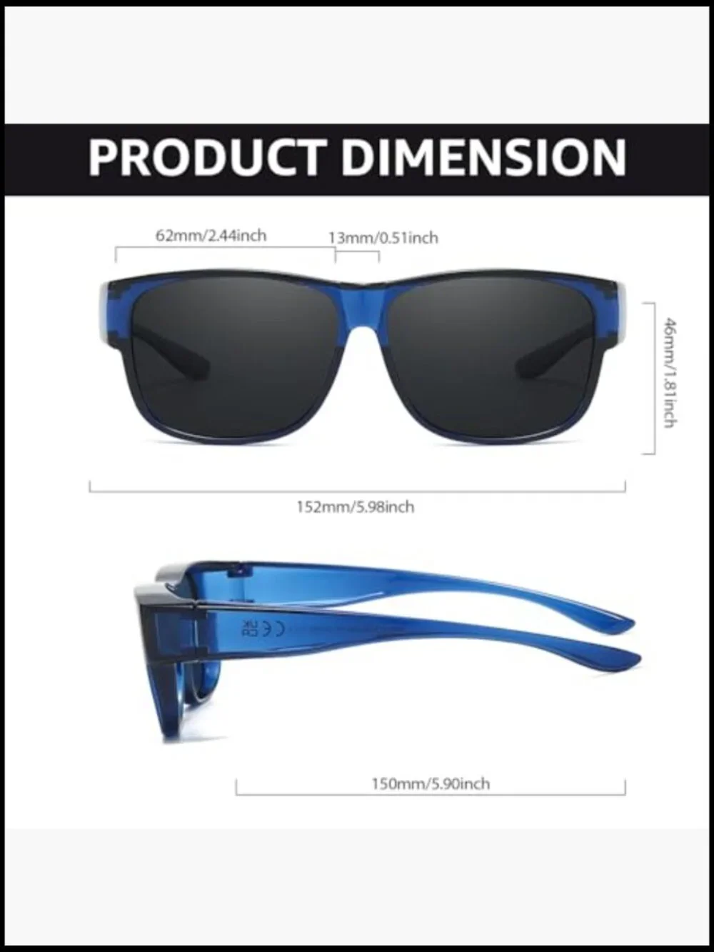 Polarized Fit Over Sunglasses Wrap Around UV400 Protection for Men